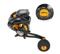 Eawfgtuw Mulinello digitale da baitcasting con contatore di linea, rapporto di trasmissione 6,3:1, ricaricabile tramite USB, allarme morso, 5+1 BB, resistenza massima di 10 kg, bobina in alluminio per