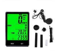 Eawfgtuw Multifunzione per computer da bicicletta, contachilometri, tachimetro wireless, schermo grande da 2,8 pollici, IPX6, impermeabile, con retroilluminazione (stile A cablato)