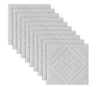 Eawfgtuw Pannelli di carta da parati per soffitti in schiuma XPE impermeabile, 35 cm, colore bianco, resistenti all'olio, resistenti agli strappi, decorazione rimovibile per cucina e bagno (B)