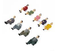 Eawfgtuw Per 50 pezzi: 32 figure in plastica sedute in scala - Persone in miniatura miste maschili e femminili per scene di modelli architettonici, multicolore, 20 x 44 x 34 mm
