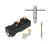 Eawfgtuw per Guida per trapano per profili in alluminio per serie 2020/2040/3030/3060 - Maschera maschiatrice M6 con chiave per rubinetto e punta - per strumento in lega di alluminio lavorato per fai