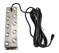 Eawfgtuw Piastra atomizzatore per stagno in acciaio inossidabile per laghetto di pesci e paesaggi rocciosi, 8 teste per ugello nebulizzatore per giardino esterno effetto nebbia, DC45V (dieci teste)