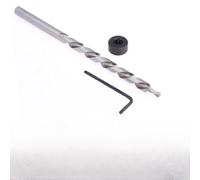 Eawfgtuw Punta per trapano a gradino con gambo esagonale da 1/4" (9,5 mm) per punta pilota HSS Pocket Hole con localizzatore di fori obliqui per trapani ad alto numero di giri (gambo rotondo)