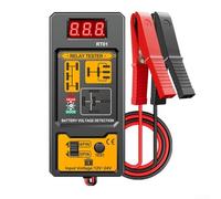 Eawfgtuw RT01 Tester relè automobilistico con display digitale della batteria e analizzatore, 12V/24V, per test automobilistici al computer, con clip positive e negative