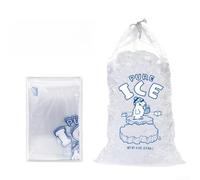 Eawfgtuw Sacchetti per il ghiaccio da 9,1 kg, resistenti, di grande capacità, con coulisse, usa e getta, in polietilene trasparente, per feste, eventi all'aperto, viaggi, cibo e bevande refrigeranti