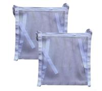 Eawfgtuw Sacchetto per biancheria in rete bianca per lavaggio e asciugatura e scarpe, 40 x 40 cm, per lavatrice e asciugatrice, per calze e indumenti delicati, confezione da 2