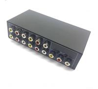 Eawfgtuw Selettore AV 4 in 1 Out Audio Video con telecomando, 4 porte per convertitore composito per DVD Game Console TV, nero, supporta risoluzione 480, design compatto