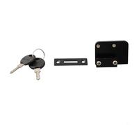 Eawfgtuw Serratura in lega di zinco per vetrina a doppia porta, installazione senza foratura, adatta a vetri spessi 5-8 mm con chiavi (nera)