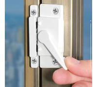 Eawfgtuw Serratura scorrevole in lega di zinco con chiusura a scorrimento verticale, finitura bianca, costruzione in pressofusione sicura per vinile singolo o doppio, anti-(sinistra)