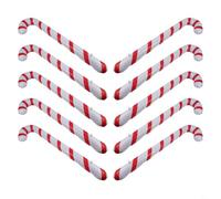 Eawfgtuw Set di 10 bastoncini di Natale gonfiabili in PVC, per decorazioni festive, colorate, rosso, verde, blu, Babbo Natale, stampelle, per interni ed esterni (rosso)