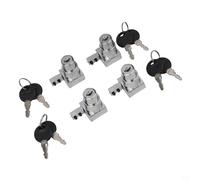 Eawfgtuw Set di 4 serrature scorrevoli per porte in vetro con chiavi per vetrine e terrari, struttura in lega di zinco, adatta a vetri da 5-8 mm, facile da usare senza trapano (4 pezzi)