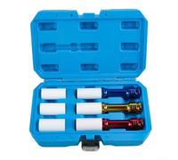 Eawfgtuw Set di chiavi a bussola extra lunghe e sottili da 1/2 pollice per chiavi a percussione, chiavi profonde CR-Mo, 17 mm, 19 mm, 21 mm, per riparazione di pneumatici e ruote dell'auto