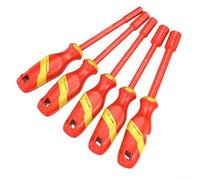 Eawfgtuw Set di chiavi a bussola isolate da 1000 V, resistente ad alta tensione, strumento per elettricisti - TPE con isolamento integrato, chiave a bussola esagonale da 4-14 mm per riparazione