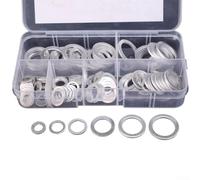 Eawfgtuw Set di guarnizioni per rondelle piatte in rame, kit assortito da 50/100/120 pezzi con - Per dimensioni M14 per sigillatura pozzetto, rame rosso resistente al calore per guarnizione ad anello