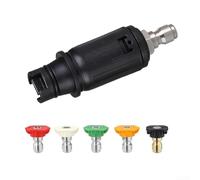 Eawfgtuw Set di ugelli regolabili per idropulitrice da 1/4 di pollice Quick Connect 3000 PSI Turbo Testa di spruzzo rotante con 5 ugelli per attività di pulizia residenziale e commerciale