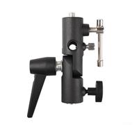 Eawfgtuw Staffa per flash con supporto per ombrello per Speedlite, filettatura da 4" e 3/8", angolo regolabile di 180°, compatibile con supporti per luci e