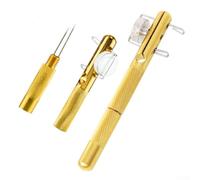 Eawfgtuw Strumento per legare nodi da pesca in lega di alluminio dorato con rimozione amo e cesoia per lenza, pinze multifunzione per piccoli ami da pesca, design compatto e portatile, facile da usare