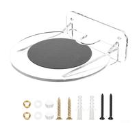 Eawfgtuw Supporto per altoparlante da parete per HomePod, supporto audio da parete in acrilico con protezione in pelle scamosciata, design salvaspazio per bagno, cucina, camera da letto (trasparente)