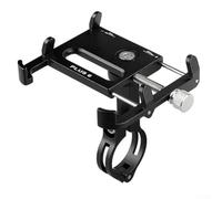 Eawfgtuw Supporto per telefono in lega di alluminio e moto con rotazione a 360 gradi, viti antifurto, supporto per manubrio (nero)