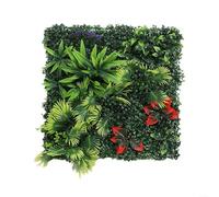 Eawfgtuw Tappetino in erba artificiale, 50 x 50 cm, siepe in plastica, decorazione da parete, per interni ed esterni, casa, giardino, recinzione, protezione della privacy (E)