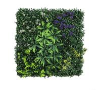 Eawfgtuw Tappetino in erba artificiale, 50 x 50 cm, siepe in plastica per decorazione da parete, per interni ed esterni, casa, giardino, recinzione, protezione della privacy (H)