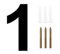 Eawfgtuw Targa moderna con numero civico galleggiante da 20,3 cm, in grande ABS nero, per cancelli del garage e pareti esterne, facile da montare su mattoni in cemento o esterno in fattoria (1)