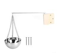 Eawfgtuw Tazza per olio da sauna in acciaio inox per oli essenziali e cristalli di sale, diffusore di profumo con catena e blocco di fissaggio in legno, compatibile con