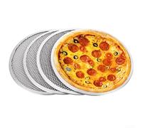 Eawfgtuw Teglia rotonda in alluminio da 30,5 cm per pizza professionale e commerciale, teglia da cucina per crosta croccante, teglia per pizza in metallo per uso alimentare (30,5 cm)