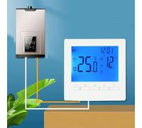 Eawfgtuw Termostato digitale programmabile per riscaldamento ambiente con controllo della temperatura LCD, termostato a batteria per controller caldaia a gas e riscaldamento a pavimento