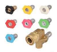 Eawfgtuw Ugello per lavaggio auto ad alta pressione con sistema Quick Connect, testina rotante regolabile in 5 posizioni, 7 ugelli per una pulizia versatile, ottone