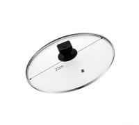 Eawfgtuw Wok e padelle con coperchio in vetro temperato resistente al calore e bordo stabile, vestibilità sicura (22 cm)