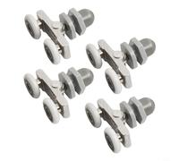 Eawfgtuw z 4 x rulli doppi per porta della doccia da 19/23/25/27 mm, cursori di ricambio per porte del bagno curve o quadranti, cuscinetti in nylon e acciaio inossidabile, adatti per vetri di spessore