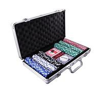 Eaxus® Nobile Set di Poker in Astuccio in Alluminio - Astuccio da Poker Royal Flush 300 Chips Card Deck