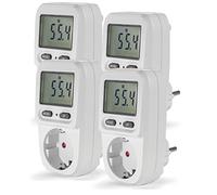 Eaxus® Set di 4 misuratori dei costi energetici, presa con display, misuratore di corrente, misuratore di consumo fino a 3680 Watt, bianco