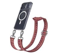 EAZY CASE Catena per cellulare - Cinturino regolabile compatibile con iPhone 17 Pro Max, tracolla, cordino per cellulare con custodia in silicone, compatibile con ricarica Qi, borsa a tracolla, rosso