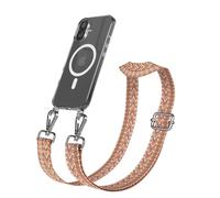 EAZY CASE Catena per cellulare - Cinturino regolabile compatibile con iPhone 17, tracolla, cordino per cellulare con custodia in silicone, compatibile con ricarica Qi, borsa a tracolla, arancione