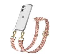 EAZY CASE - Catena per cellulare con tracolla regolabile per iPhone 17 - Tracolla tascabile da cambiare con custodia trasparente per iPhone 17, tracolla sottile in blu, rosso, oro