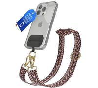 EAZY CASE - Catena Universale da Appendere al Collo Compatibile Con Qualsiasi Cellulare, Abbinabile alla Custodia, Cordoncino Colorato Boho Rosa Rosa Oro