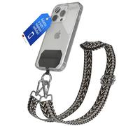 EAZY CASE - Catena Universale da Appendere al Collo Compatibile Con Qualsiasi Cellulare, Abbinabile alla Custodia, Cordoncino Colorato Boho Antracite Nero
