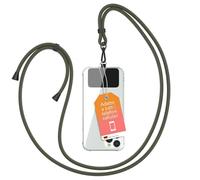 EAZY CASE catena universale per cellulare adatta a tutti gli smartphone, catena da appendere, cover con cordino, catena per smartphone da portare in giro, cinghia per cellulare, Verde Clisp Nero