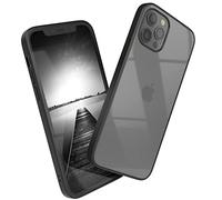EAZY CASE - Clear Hybrid Bumper Cover compatibile con iPhone 12 custodia per telefono antiurto e antigraffio con protezione per fotocamera, cover protettiva sottile, Nero