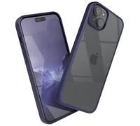 EAZY CASE - Clear Hybrid Bumper Cover compatibile con iPhone 15 Plus custodia per telefono antiurto e antigraffio con protezione per fotocamera, cover protettiva sottile, Viola