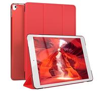 EAZY CASE - Coperchio di protezione per iPad 10,2" 2019/2020/2021 Smart Cover Tablet Smartcase per alzarsi in piedi, con funzione di stand Sleep Wake Up, in pelle sintetica, Rosso