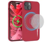 EAZY CASE - Cover in Silicone per iPhone 15 Plus, cover con ricarica Qi in silicone, morbida e antiurto, protezione sottile per fotocamera, copertura TPU resistente in Moretto
