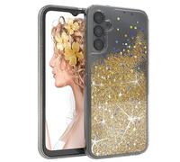 EAZY CASE Custodia glitterata compatibile con Galaxy A14 5G cover per telefono in silicone leggera lucida e antiurto protezione dalle cadute in Oro