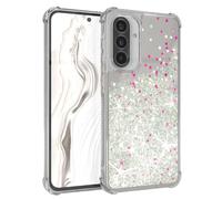 EAZY CASE Custodia glitterata compatibile con Galaxy A56 cover per telefono in silicone leggera lucida e antiurto protezione dalle cadute in Argento