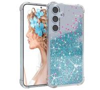 EAZY CASE Custodia glitterata compatibile con Galaxy S24 Plus cover per telefono in silicone leggera lucida e antiurto protezione dalle cadute in Blu