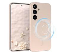 EAZY CASE - Custodia in silicone magnetica per Galaxy S25 custodia in silicone beige morbido antiurto magnete custodia protettiva con protezione fotocamera sottile protezione TPU Bumper in pastello