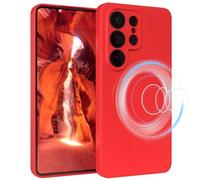 EAZY CASE - Custodia in silicone magnetica per Galaxy S26 Ultra custodia in silicone rosso morbido antiurto magnete custodia protettiva con protezione fotocamera sottile cover TPU Bumper rosso opaco