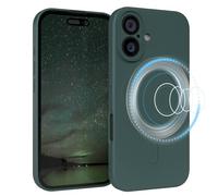 EAZY CASE - Custodia in silicone magnetica per iPhone 16, custodia in silicone verde morbido antiurto magnetico, custodia protettiva con protezione per fotocamera sottile, cover TPU Bumper in verde